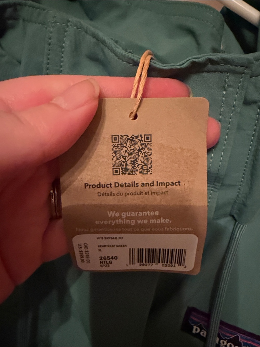 NWT Patagonia Women's Skysail Jacket Green - Picture 3 of 6